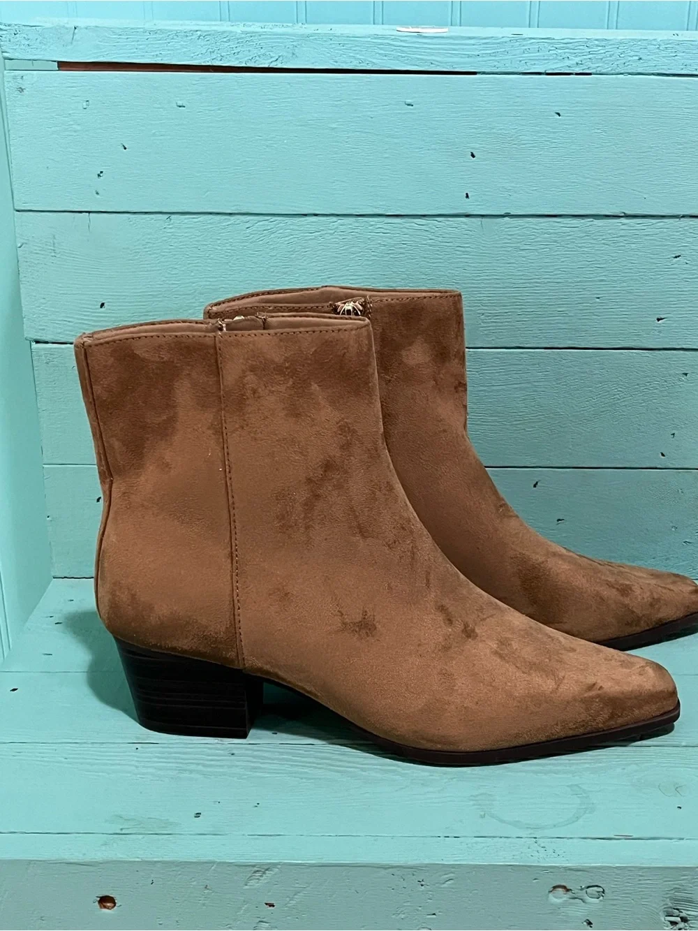 Old Navy Suede Ankle Booties in Tan